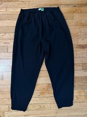 Black Babaton Dexter High Rise Slim Leg Pull-On Ankle Pants